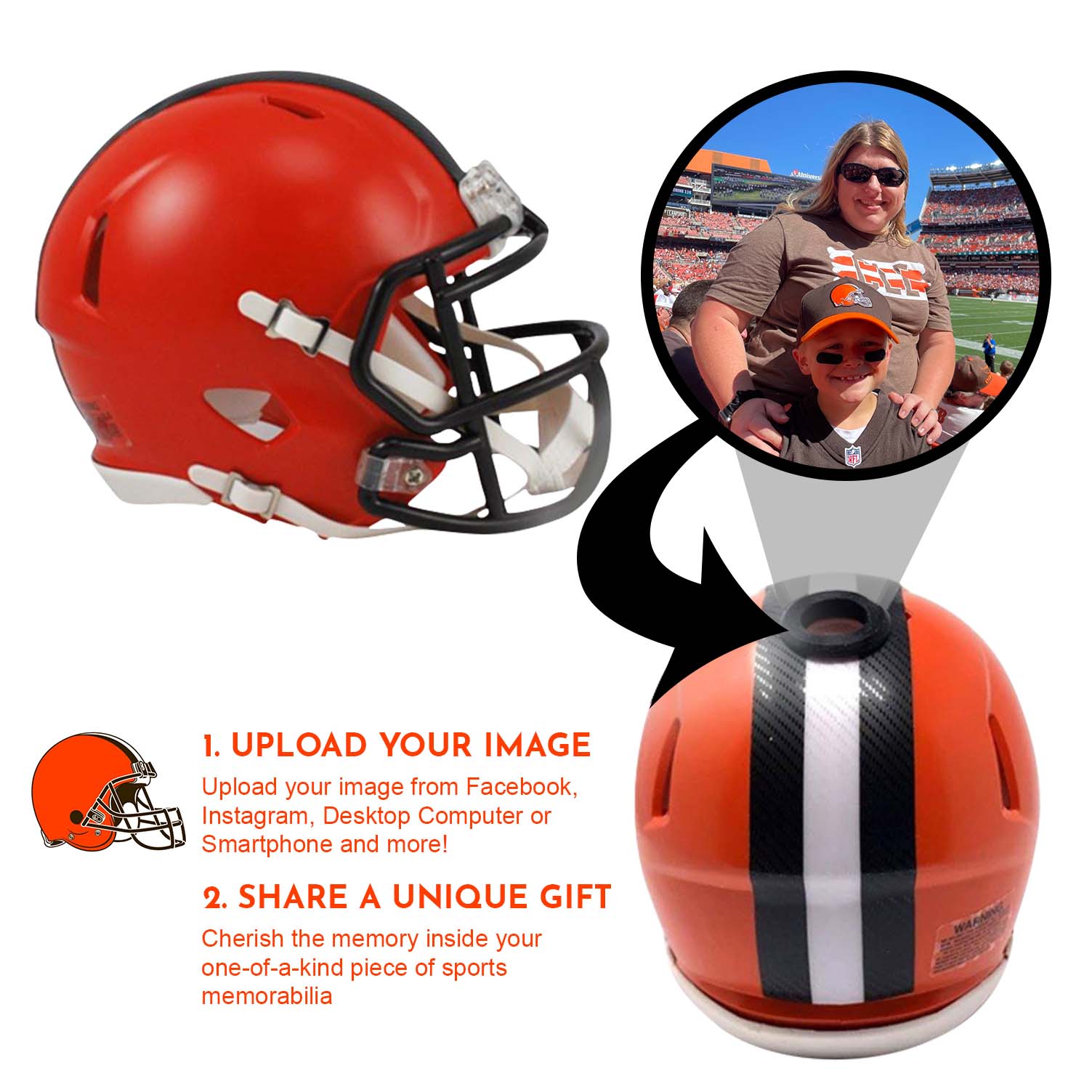 Cleveland Browns NFL Mini Helmet - Picture Inside
