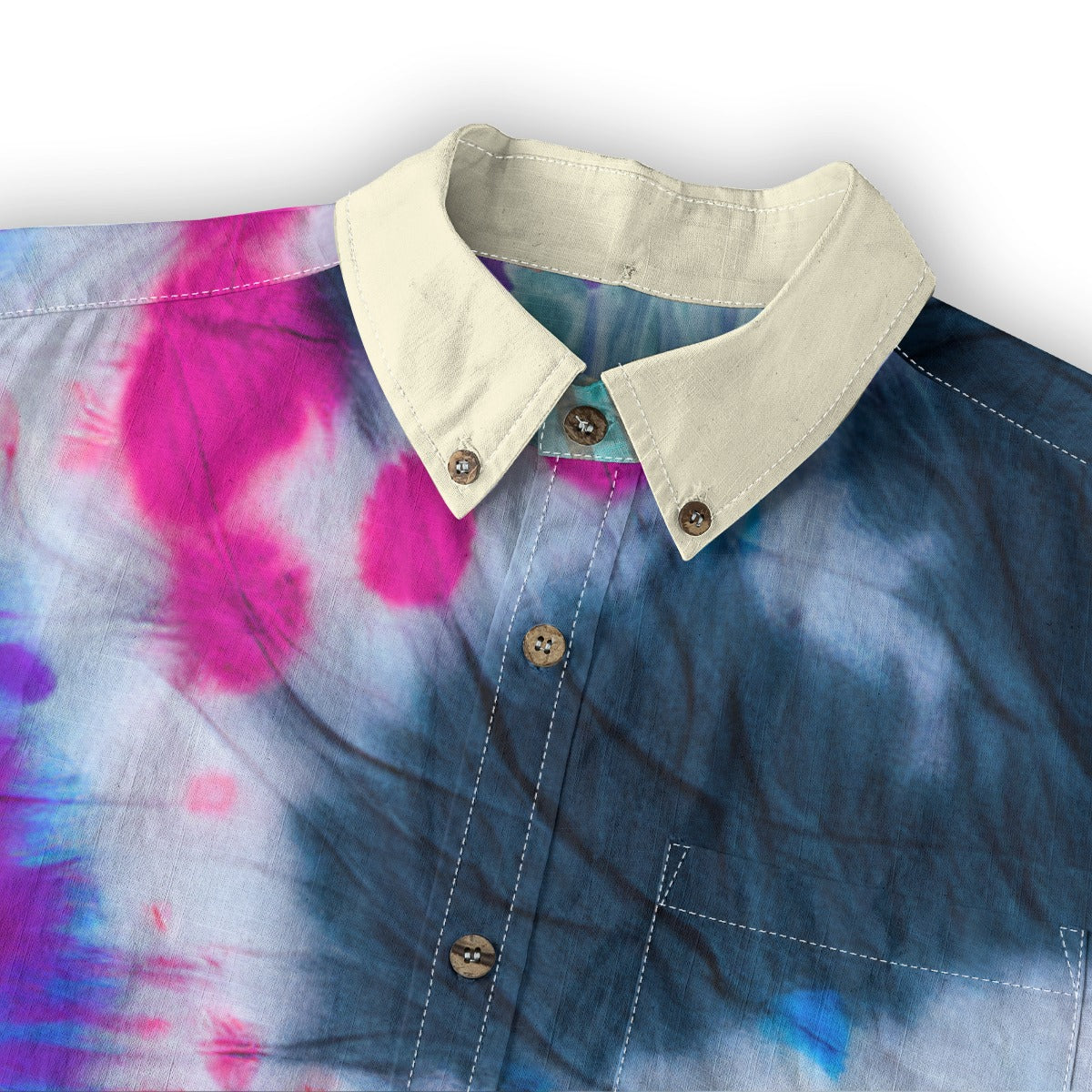 Amaru Khan Tye-Dye Men's Cotton Long Sleeve Collar Shirt
