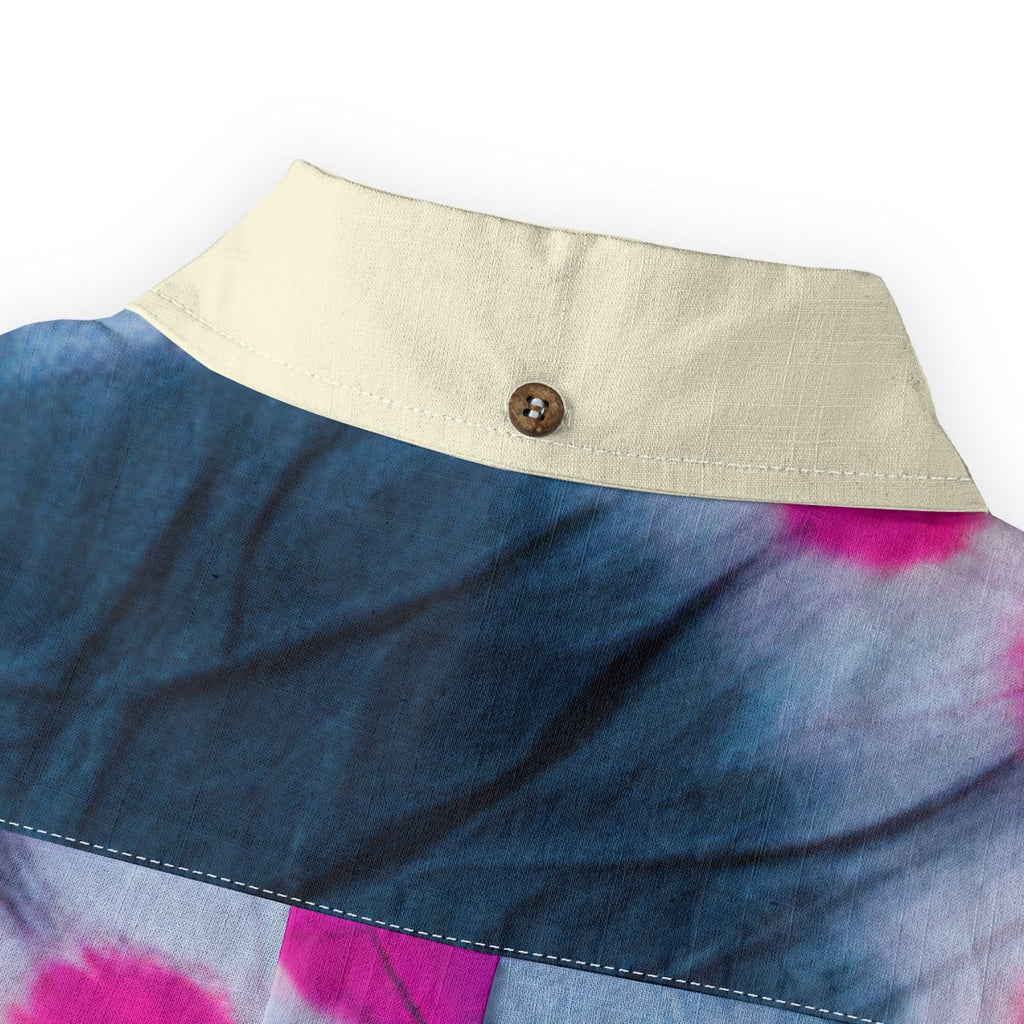 Amaru Khan Tye-Dye Men's Cotton Long Sleeve Collar Shirt