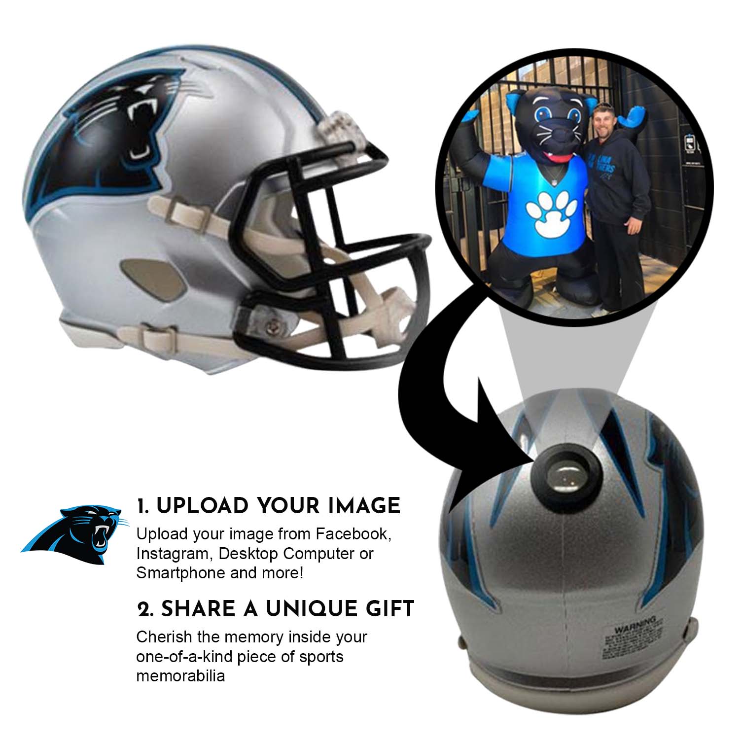 Carolina Panthers NFL Mini Helmet - Picture Inside