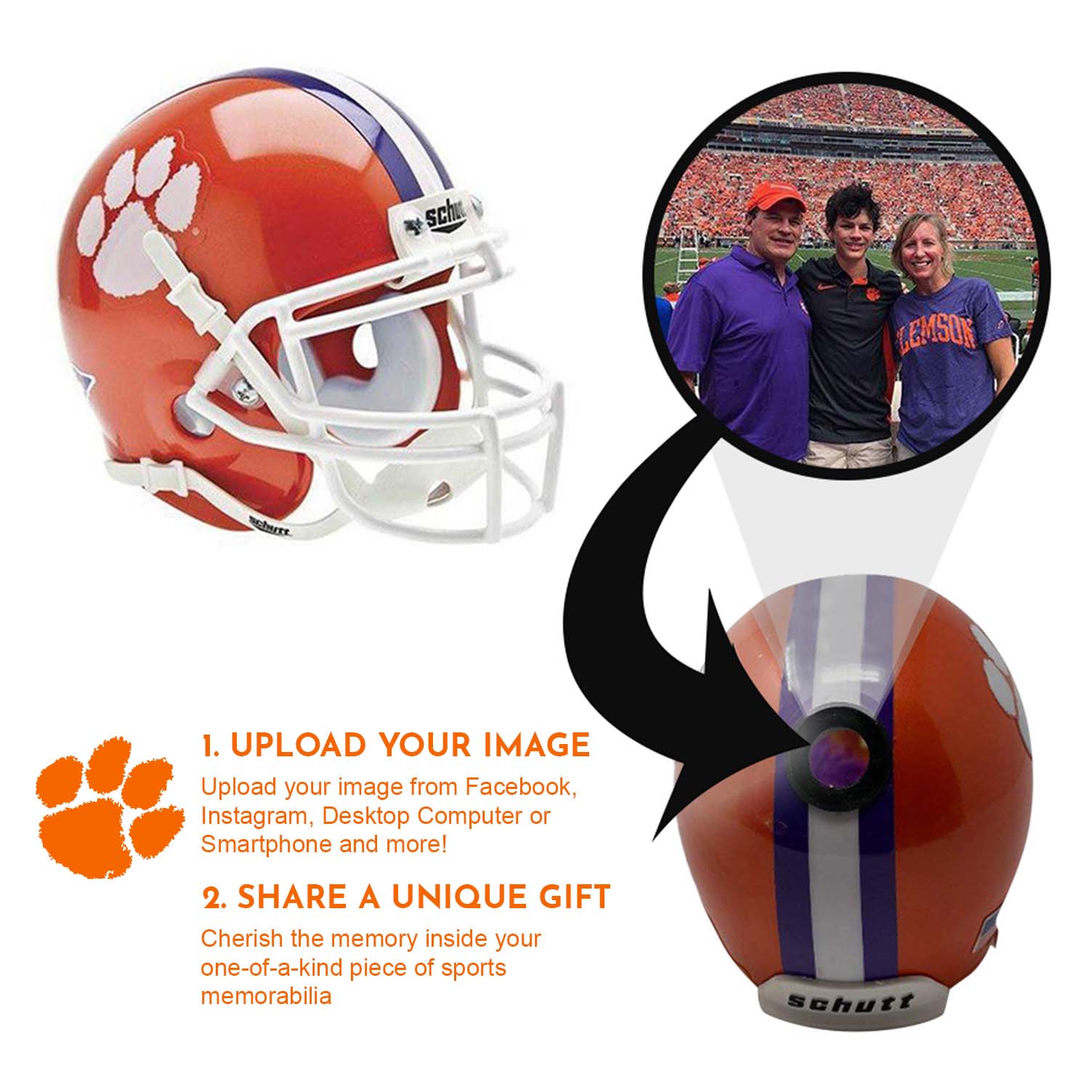 Clemson Tigers College Football Collectible Mini Helmet - Picture Inside - FANZ Collectibles