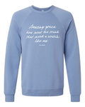AMAZING GRACE MICROFLEECE CREWNECK - PERI BLUE