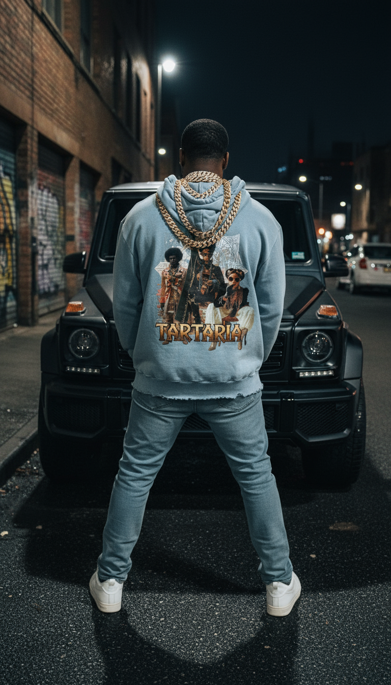AmaruKhan O.G.'s Vintage Washed Frayed-Hem Hoodie