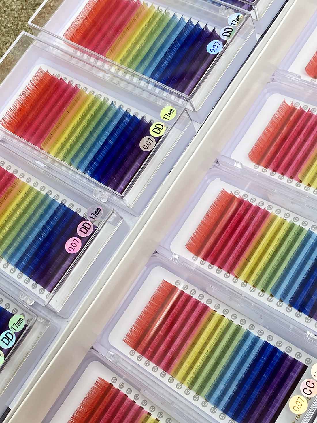 0.07mm Mixed Color Lashes 16 lines NO-Logo 【sale】