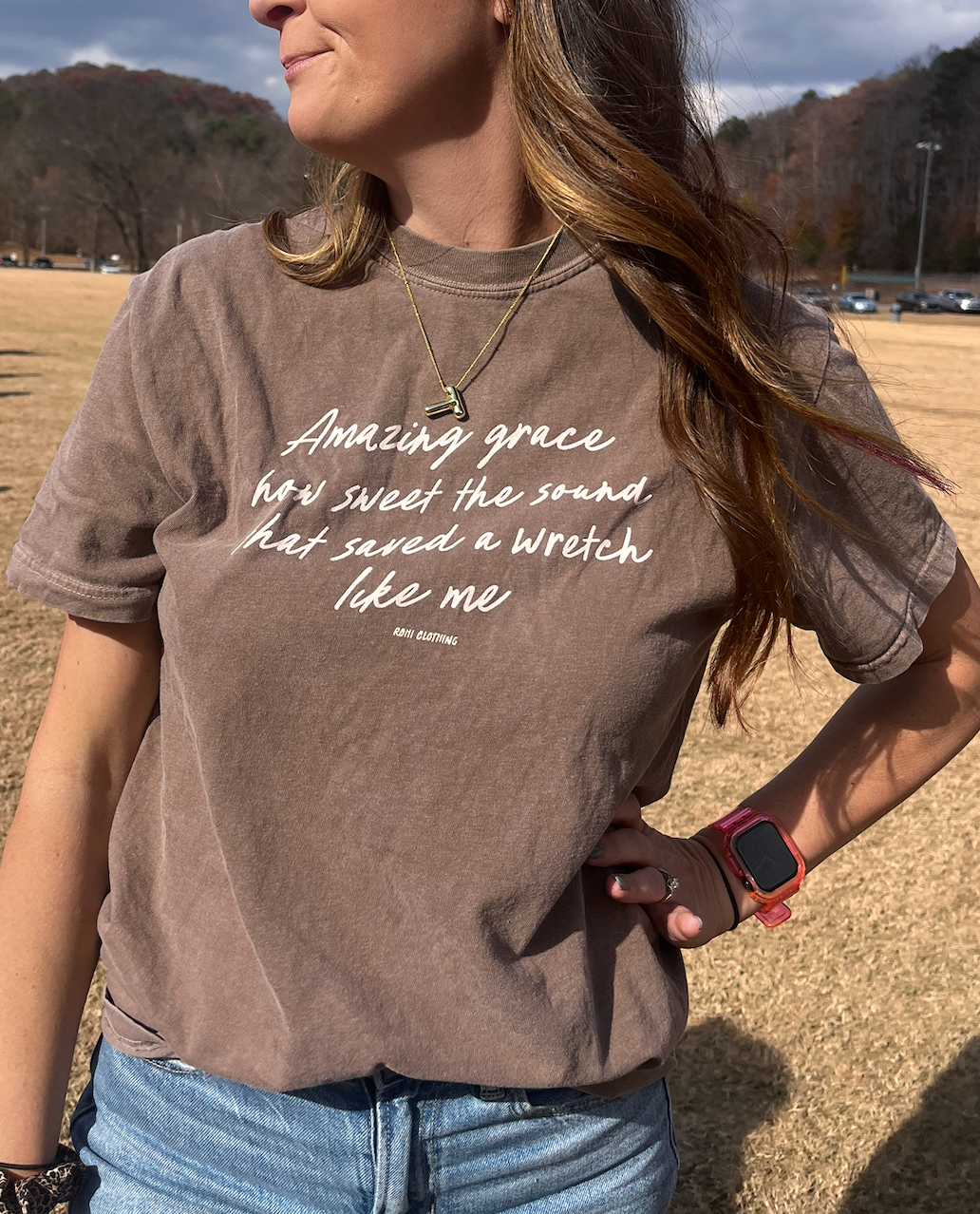 AMAZING GRACE TEE - ESPRESSO