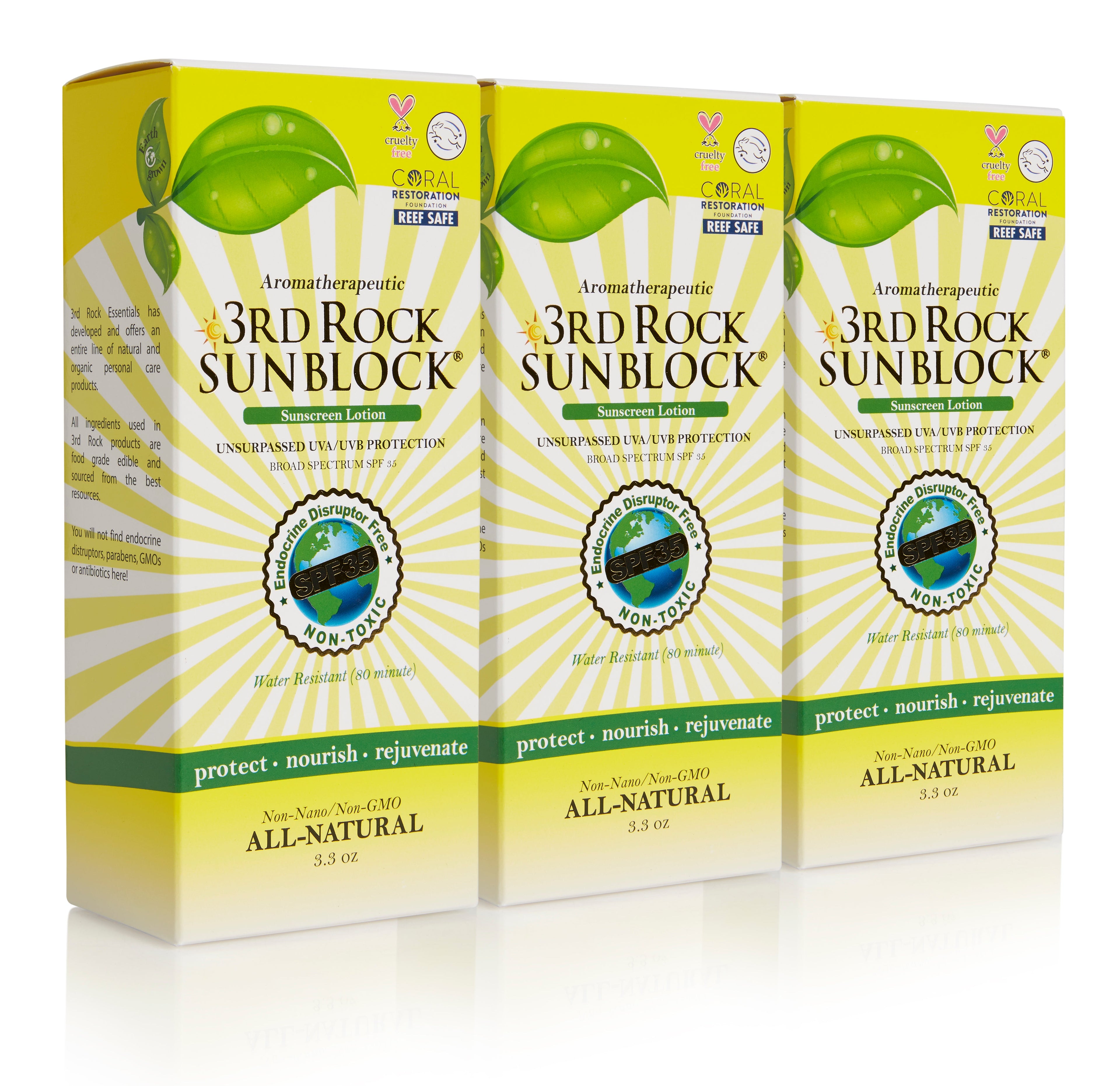 3rd Rock Sunblock® Sunscreen Lotion - Aromatherapeutic - Zinc Oxide 35 SPF