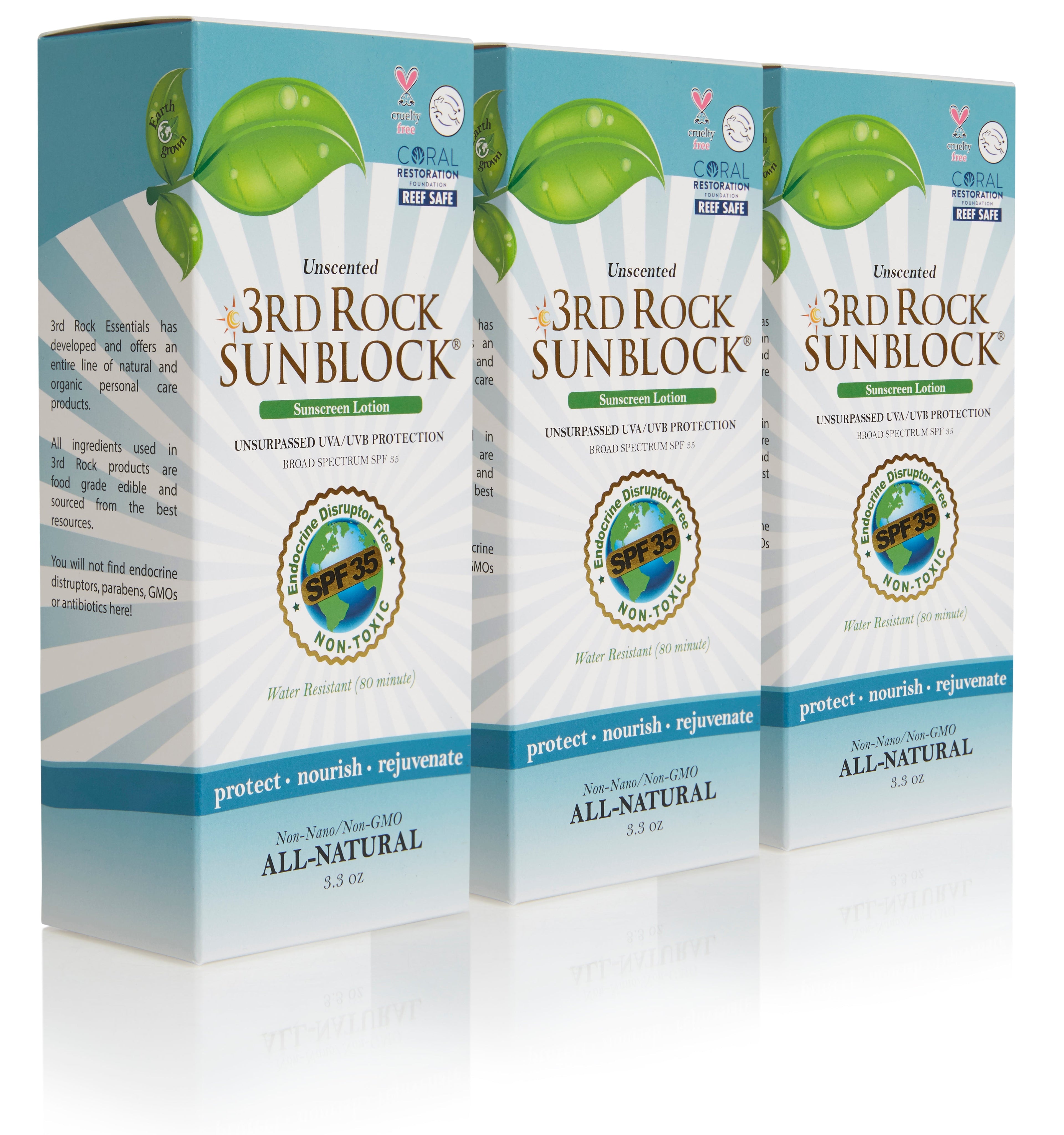 3rd Rock Sunblock® Sunscreen Lotion - Unscented - Zinc Oxide SPF 35