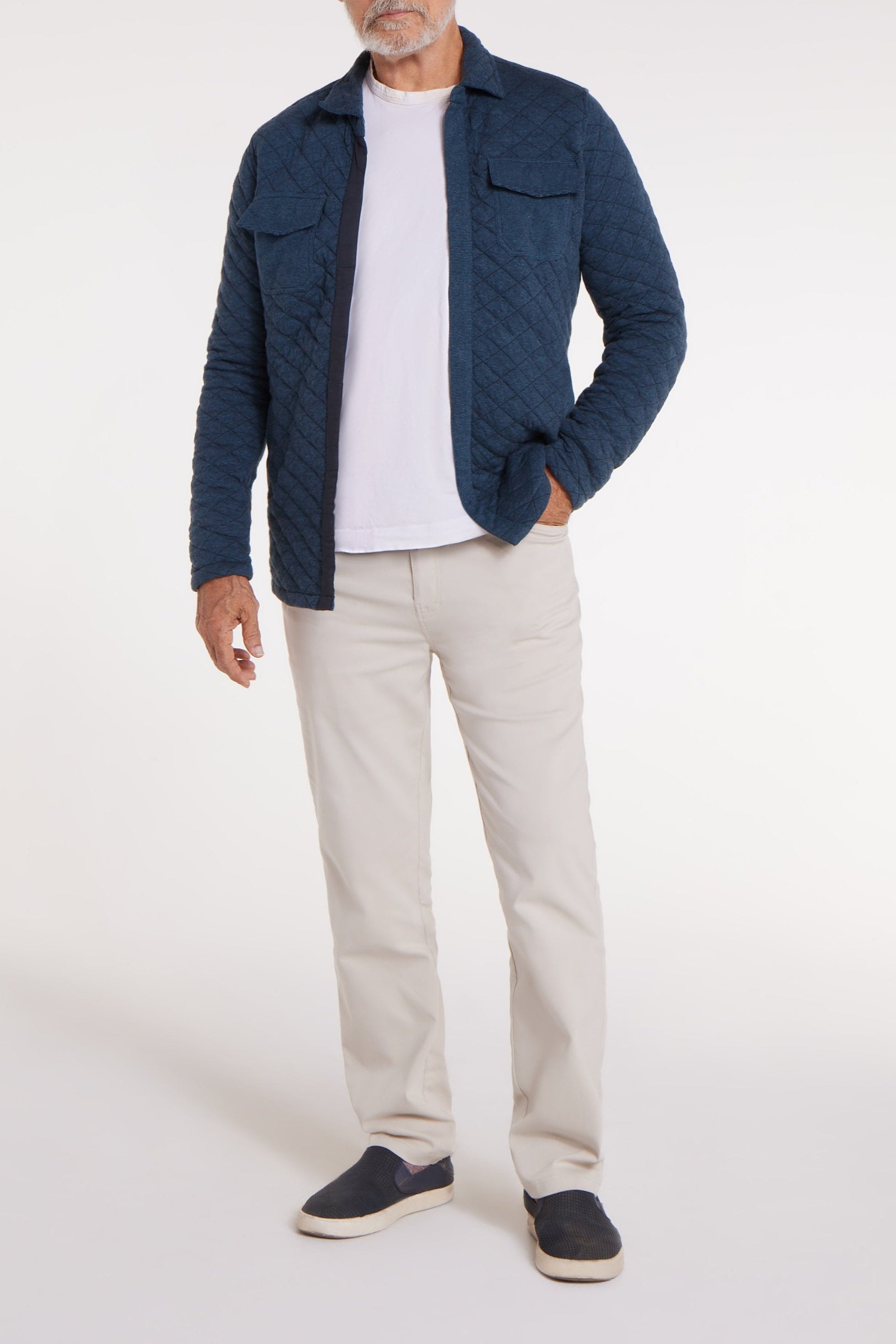 Abuelo Quilted Magnetic Jacket in Blue Heather