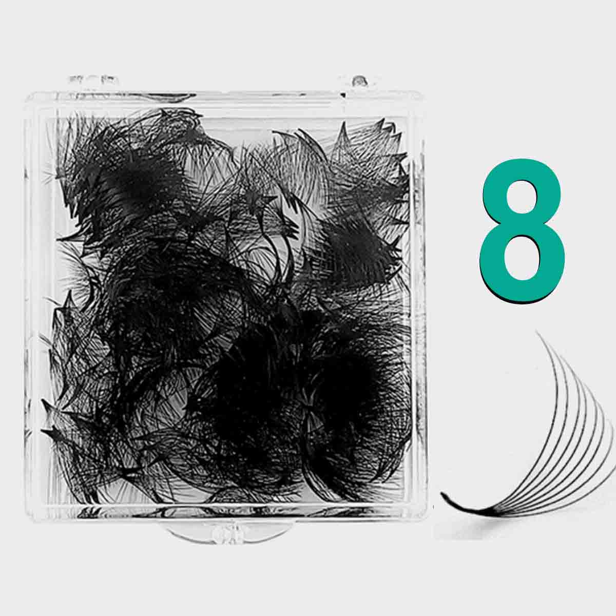 8D-0.05mm POWER-MAX Insta-Mega Pointy Root Premade Fans 500 Fans