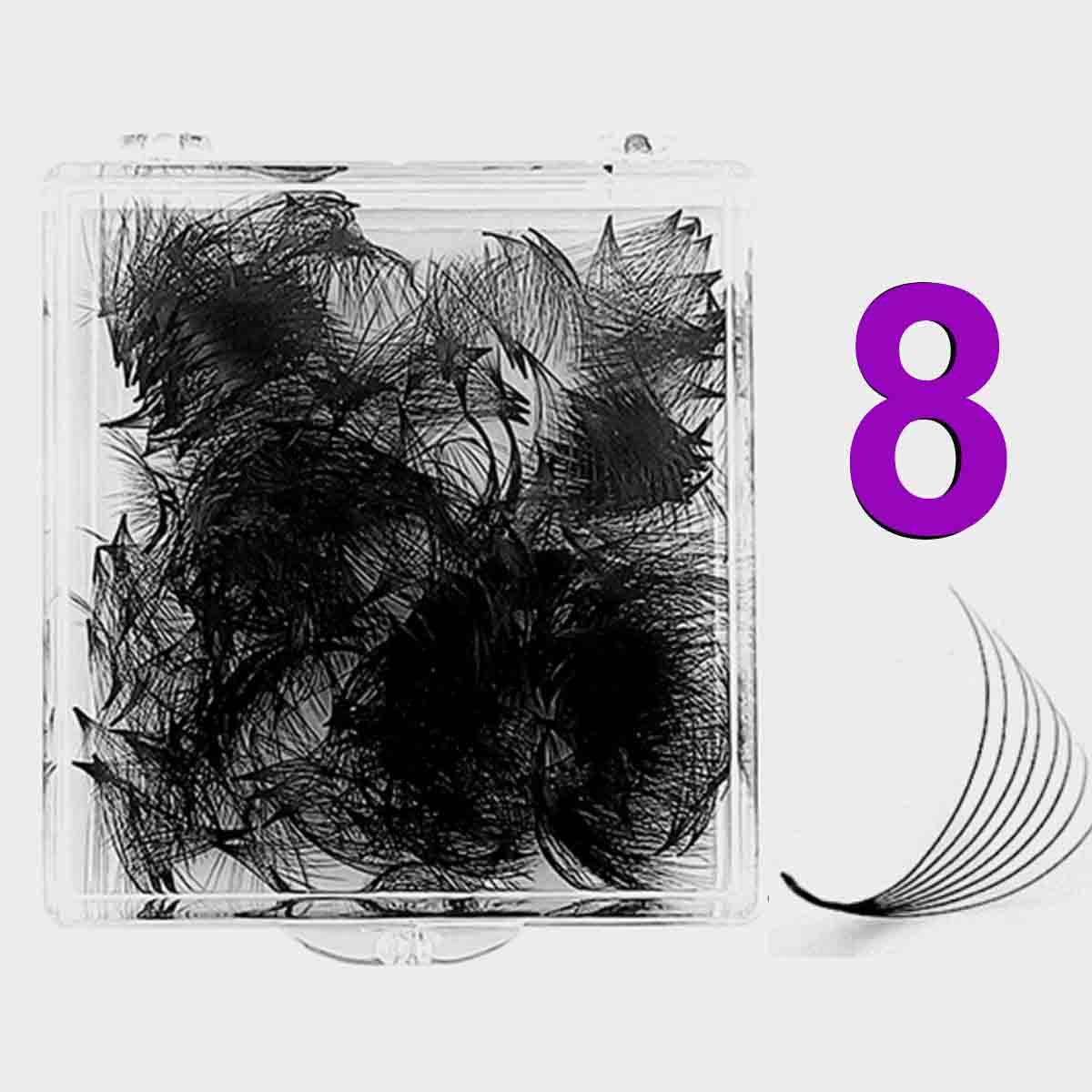 8D-0.07mm POWER-MAX Insta-Mega Pointy Root Premade Fans 500 Fans